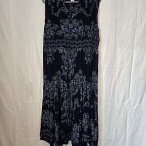 Bila Navy Blue Floral Sleeveless Maxi Dress